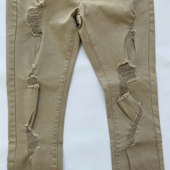 Guess Men’s Nico Destroyed Skinny Jeans Light Beige Size 34X32 - Picture 10 of 16